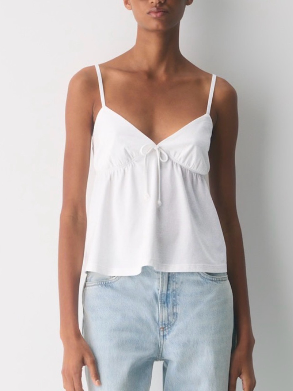 Aritzia Sunday Best White Cottonwhisk Loulou Camisole Tank Top